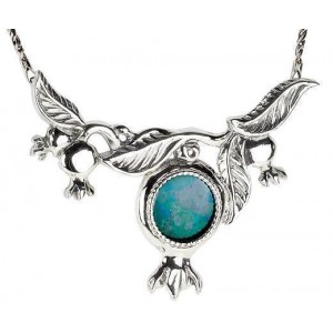 Rafael Jewelry Pomegranate Pendant with Eilat Stone in Sterling Silver Collares y Colgantes