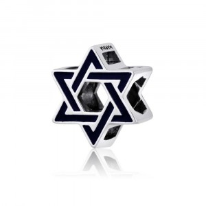 Blue Enamel Star Of David Pendant in 925 Sterling Silver
 Israeli Jewelry Designers