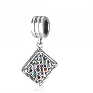 Choshen Charm in Sterling Silver and Gems Israeli Jewelry Designers