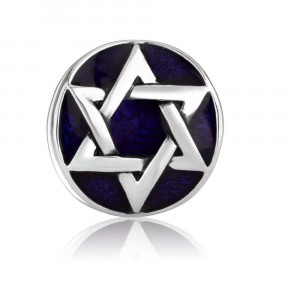925 Sterling Silver Star of David With a Blue Enamel Charm
 Default Category