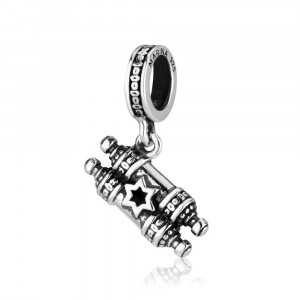 925 Sterling Silver Torah Scrolls Charm Without Coating
 Israeli Jewelry Designers