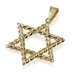 Star of David Pendant in 14k Yellow Gold by Ben Jewelry Israeli Jewelry Designers