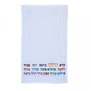 Yair Emanuel Embroidered Passover Netilat Yadayim Towel (Multicolored) Pesaj
