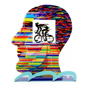 David Gerstein Armstrong Cyclist Head Sculpture Casa Judía
