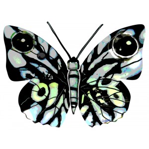 David Gerstein Naomi Butterfly Sculpture with Black, Grey and Blue Sections David Gerstein Art