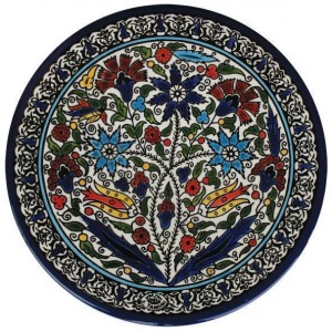 Armenian Ceramic Plate with Floral Scilla Armenia Motif Kitchen Supplies