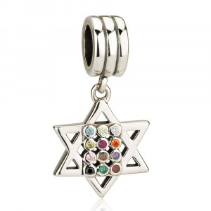 Charm with Hoshen and Star of David Design in Sterling Silver Israeli Jewelry Designers