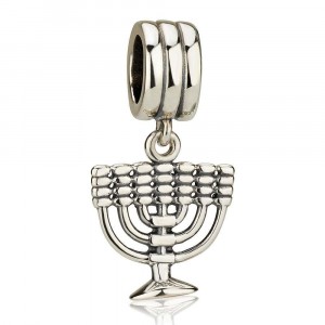 Charm with Seven Branch Menorah in Sterling Silver Default Category