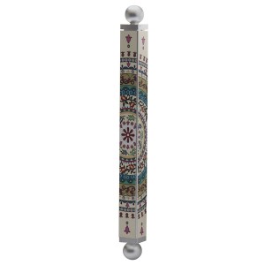 Dorit Judaica Mezuzah Case With Mandala Pattern and Floral and Pomegranate Motif