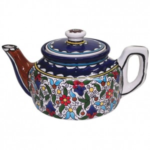 Teapot with Anemones Flower Motif Decoración para el Hogar 