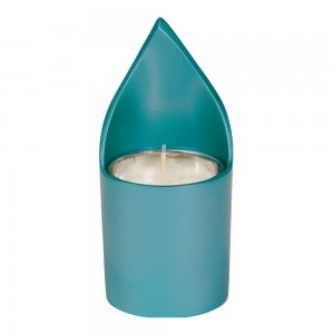 Turquoise Memorial Candle Holder by Yair Emanuel Candelabros