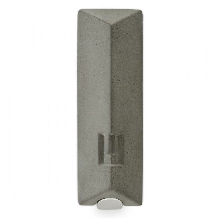 Mezuzah from Gray Concrete with Metal Parchment Holder by ceMMent