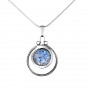 Sterling Silver Pendant Circle Shaped with Roman Glass by Rafael Jewelry