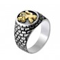 Rafael Jewelry Sterling Silver Ring with Golden Lion