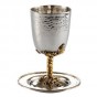 Kiddush Cup in Stainless Steel with Saucer