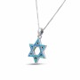 Star of David Necklace in Sterling Silver and Opal