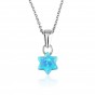Star of David Pendant made From Blue Opal Stone
