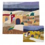 Set de Cobertor de Matzá Yair Emanuel de Seda con imágenes de Jerusalén