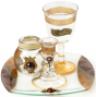 Glass Havdalah Set with Autumn Leaves and Medallions