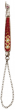 Torah Pointer with Red and White Beads and Red Floral Pattern in Metal