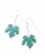 Hook Earrings with Mosaic Turquoise Leaf