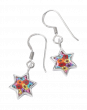 Hook Earrings with Millefiori Star of David Charms