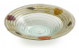 Glass Fruit Bowl with Ridged Design and Pomegranate Motif