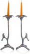Shabbat Candlesticks with Bird and Flower Design from Shraga Landesman