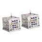 Jerusalem Cube Silver Plated Candlesticks - Hoshen