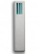 White Concrete Mezuzah with Turquoise Colored Hebrew Shin by ceMMent