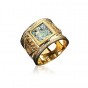 Ancient Roman Glass Ring 14K Gold