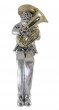 Silver Polyresin Figurine with Large Detailed Tuba and Gold Colored Streimel