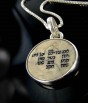 Sterling Silver Pendant Necklace with Kabbalah Prayer and Stone