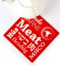 Bright Red Trivet with White Text and Cow Head by Barbara Shaw