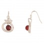 Pomegranate Earrings in Rhodium Plated with Garnet Stones
