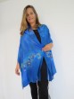 Silk Women's Tallit in Blue with Seven Species by Galilee Silks