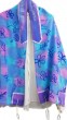 Women's Tallit in Turquois with Pink Patches and Flower Print by Galilee Silks 